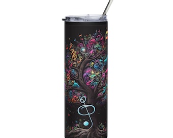 Colorful Psychedelic Tree Stainless Steel Tumbler - 20oz -2 Color Options
