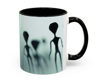 Alien Mug - Their watching you - 2 sizes - Multiple Colors