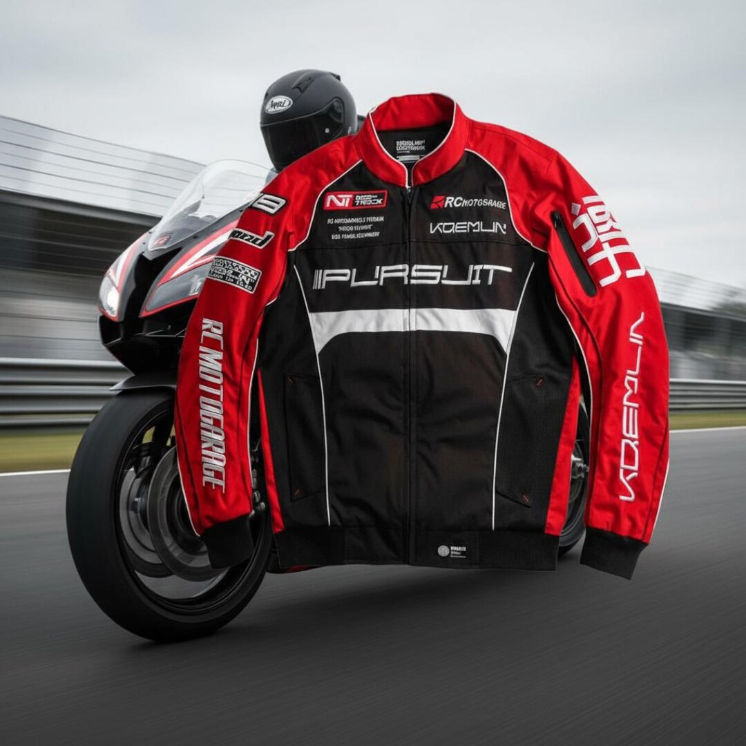 Homme Red Racing Jacket Men’s Red & Black Racing Jacket | Motorcycle Biker Jacket With Stand ...
