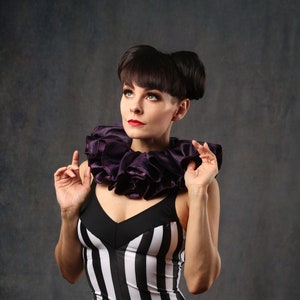 Neck Ruffle Circus Costume in Purple Silk Organza ~ Ruffle Collar Mens and Womans