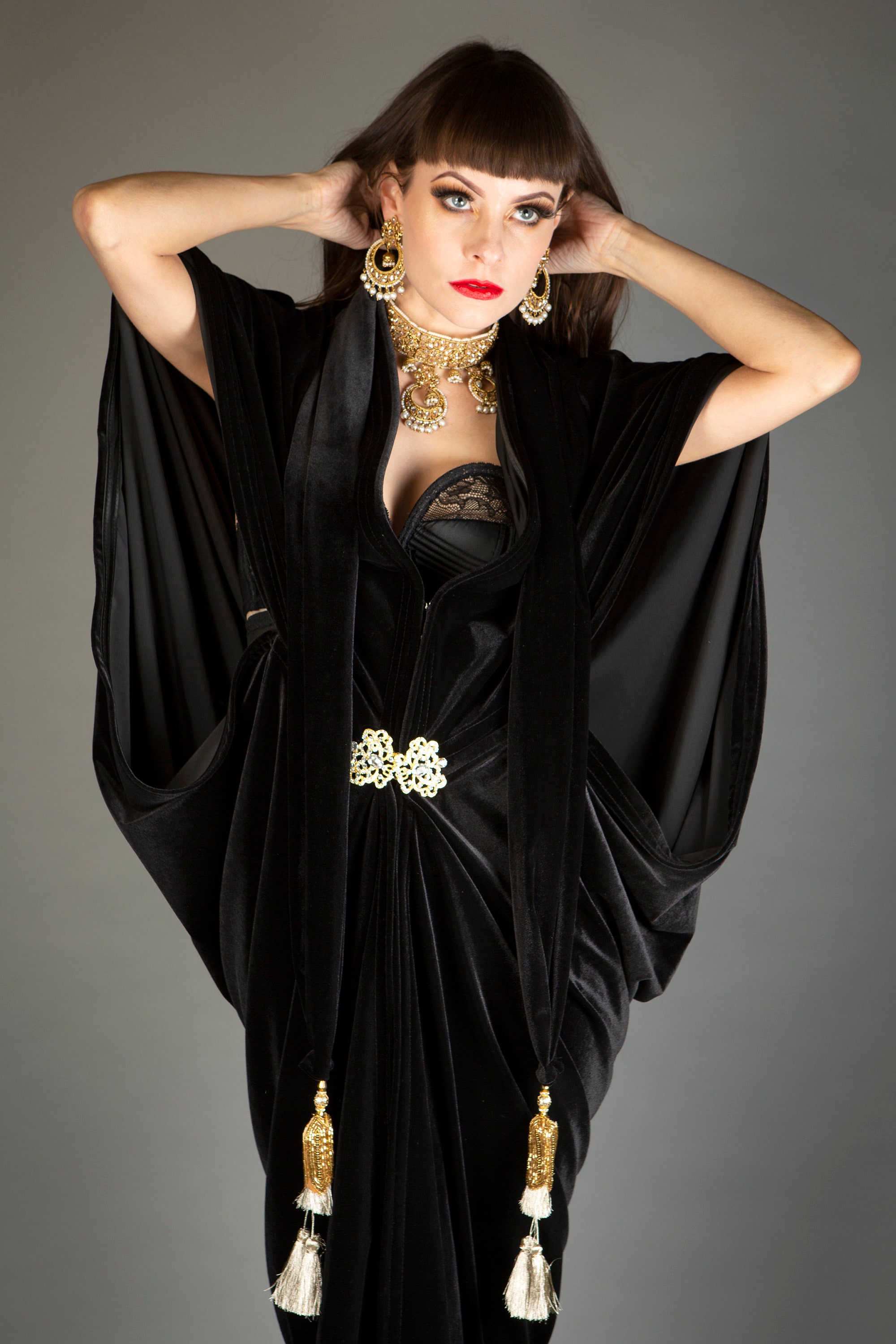 Floor length flapper Dress Cocoon coat Teal 1920/'s Velvet Great Gatsby Dress