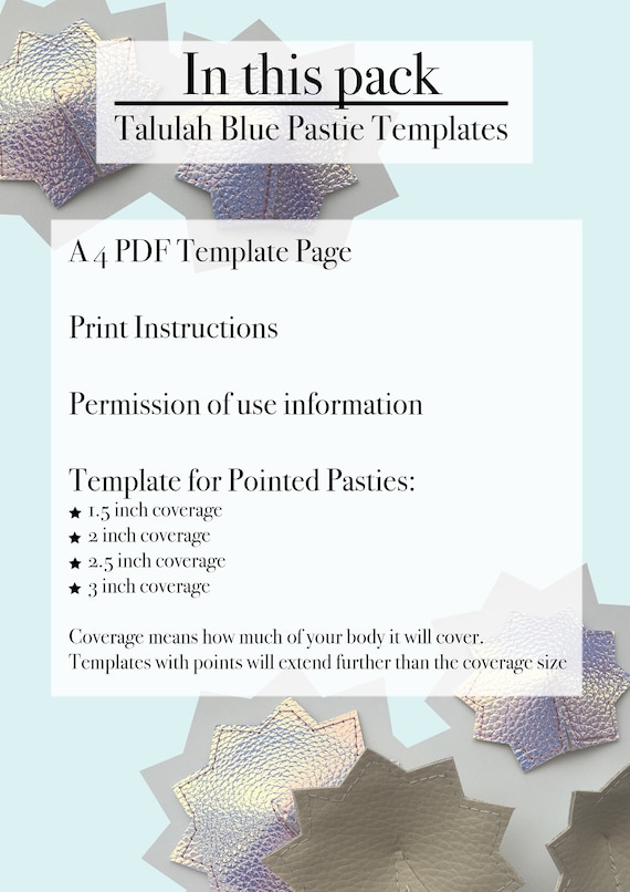 PDF Pointed Burlesque Pastie Nipple Tassels Template Pattern DIY -   Canada