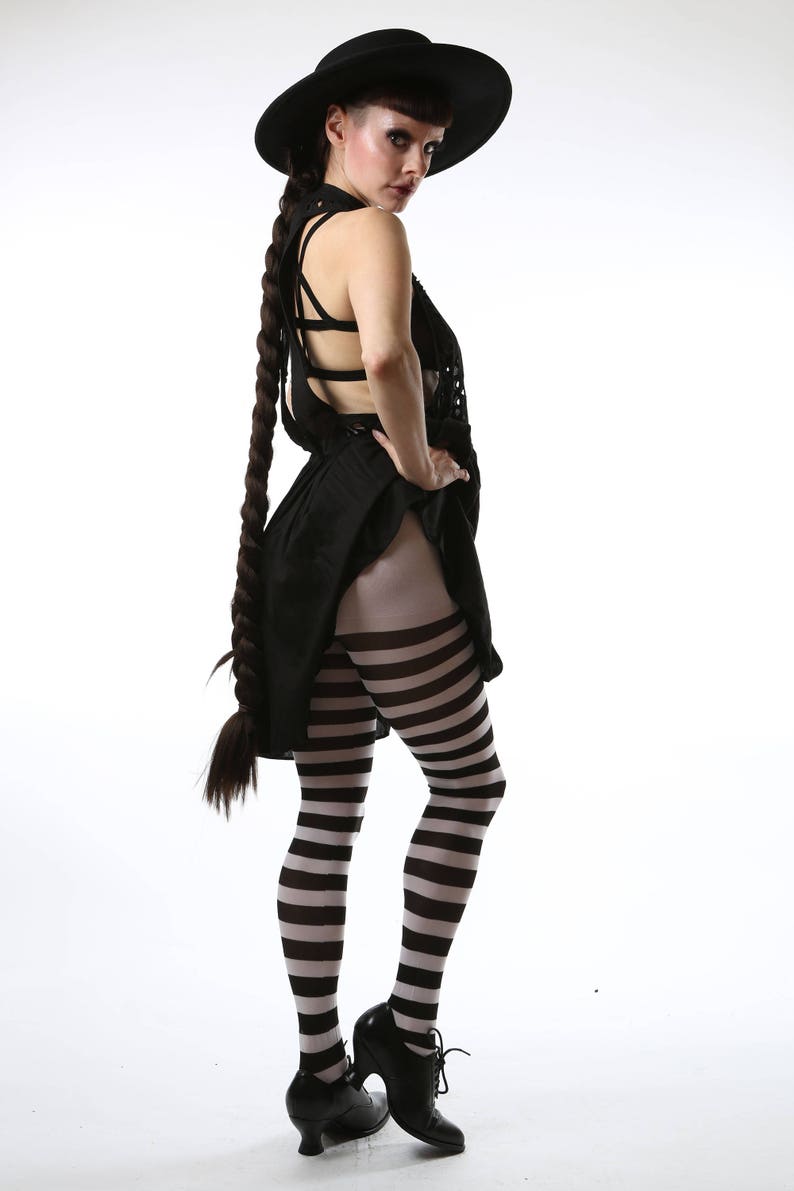 Black and White Stripe Tights Pantyhose image 2