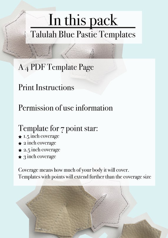 PDF 7 Point Star Burlesque Pastie Nipple Tassels Template Pattern DIY 