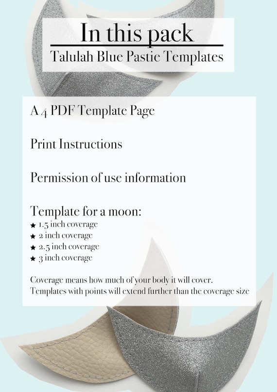 PDF Moon Burlesque Pastie Nipple Tassels Template Pattern DIY 