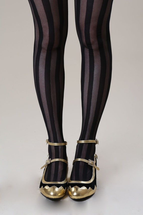 Comfortable Vaudeville Vertical Striped Tights Gift