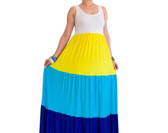 SALDI Maxi abito sciolto/ Maxi abito a più livelli/ Maxi abito boho/ Boho abito lungo/ Maxi abito premaman/ Abito Boho/ Caftano sciolto CANDY