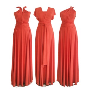Convertible Maxi Dress Rust Burnt Orange Wrap Bridesmaid - Etsy