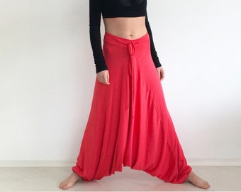 Haremshose tiefer Schritt, Yoga Hose in Übergröße, Yoga Hose pink, Yoga Hose ALADDIN im SALE