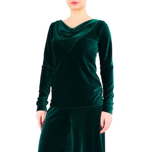 Green velvet sweater on sale
