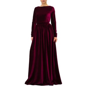 modest velvet dress