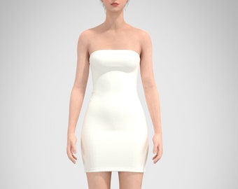 Trägerloses Slip-Minikleid, Mini-Slip-Bodycon-Kleid, sexy enges Kleid, Röhrenminikleid
