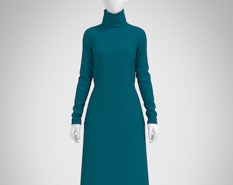 Kali-turtleneck Maxi Dress/ Burnt Orange Turtleneck Dress/turtleneck Modest  Dress/modest Maxi Dress/ Modest Women Dress/ Women Casual Dress - Etsy