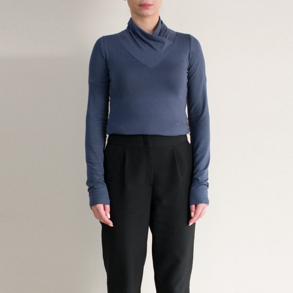 high neck crossover top