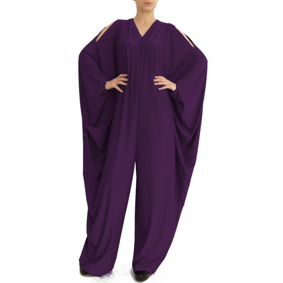 purple jumpsuit with cape