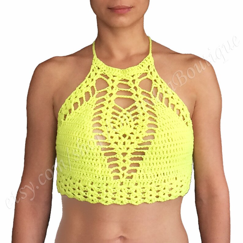 crop top halter crochet