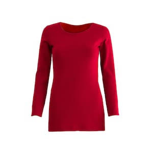 SALE Langärmeliger roter minimalistischer Pullover für Frauen, lässiger Pullover Top, plus Größe Pullover ALEX