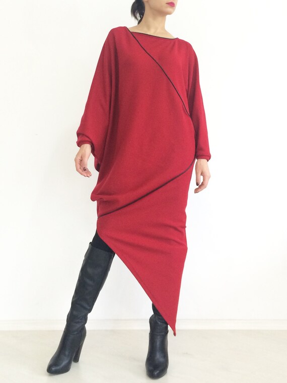 SALE Long Sleeved Sweater Maxi Dress Oversized Tunic Caftan Blouse Loose  Asymmetrical Plus Size Maternity Winter Fall Fashion Teal RALICA - Etsy