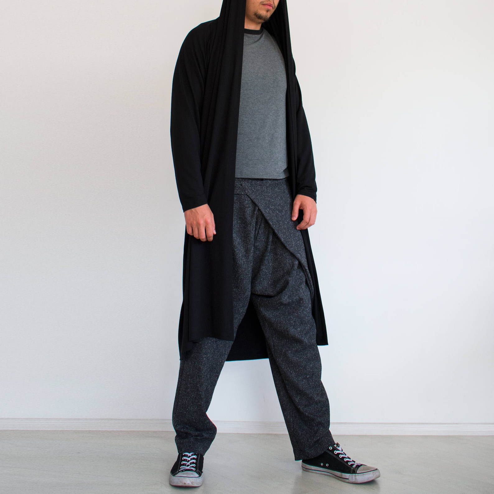 Long black cardigan/ Long men cardigan/ boho cardigan kimono/ Etsy