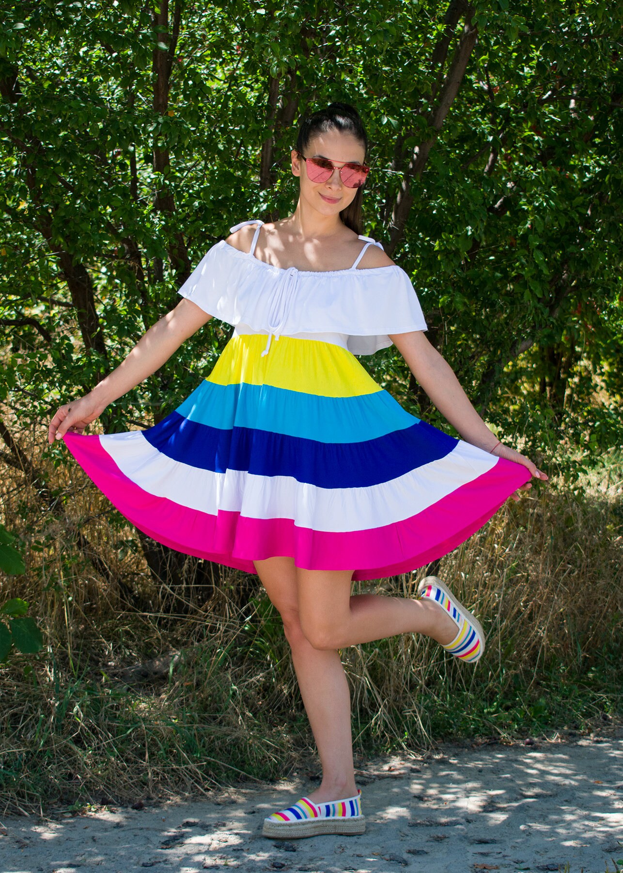 Tiered Mini Dress Ruffled Tiered Dress 