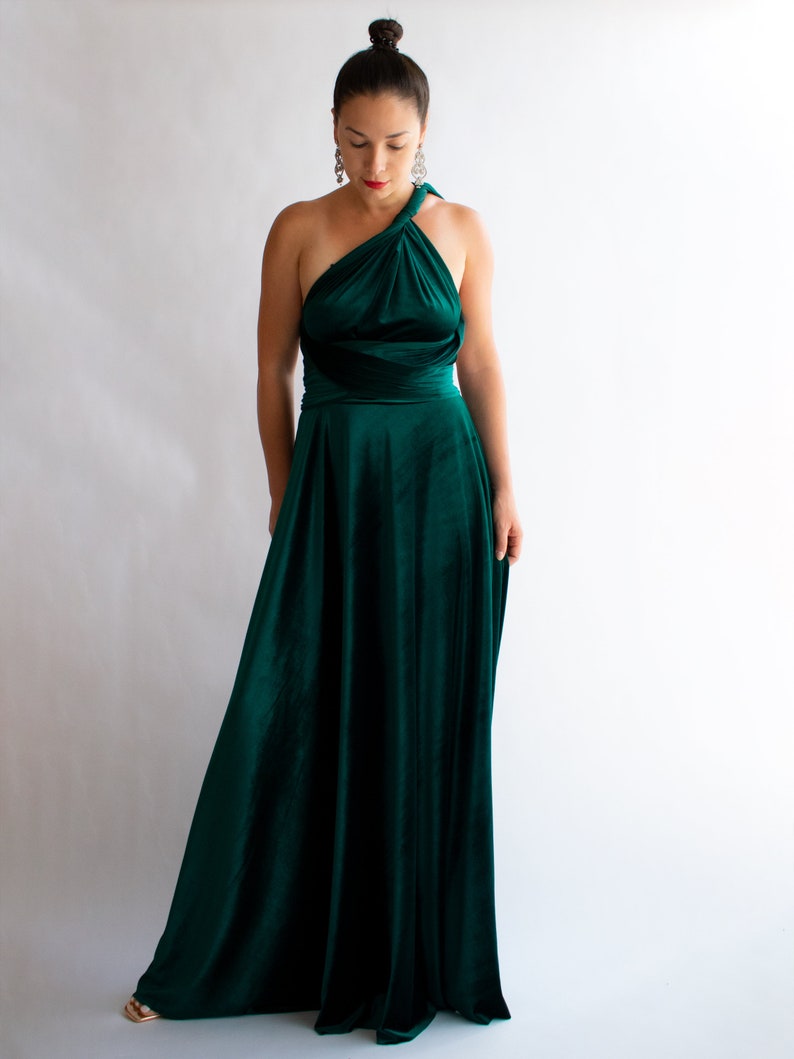 womens velvet green dress
