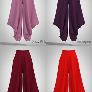 Drapé Pantalon à jambe large pantalon harem décontracté ample plus taille boho chic best-seller pantalon femme tendance articles jersey xl, xxl, xxxl CONFORT image 3