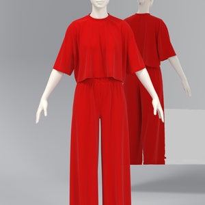 Ensemble assorti décontracté, ensemble Loungewear pour femmes, ensemble assorti en jersey doux et confortable, haut de printemps et ensemble de rayonne de pantalon NICOLA image 5