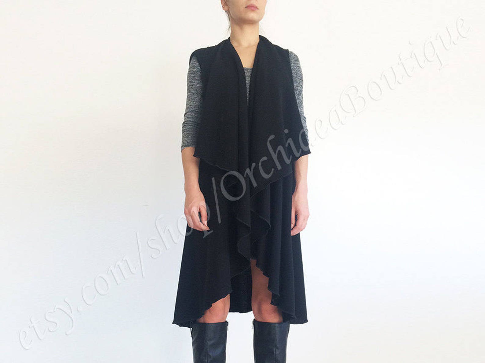 Long Vest Cardigan/ Long Vest Plus Size/ Long Boho Cardigan/ Etsy