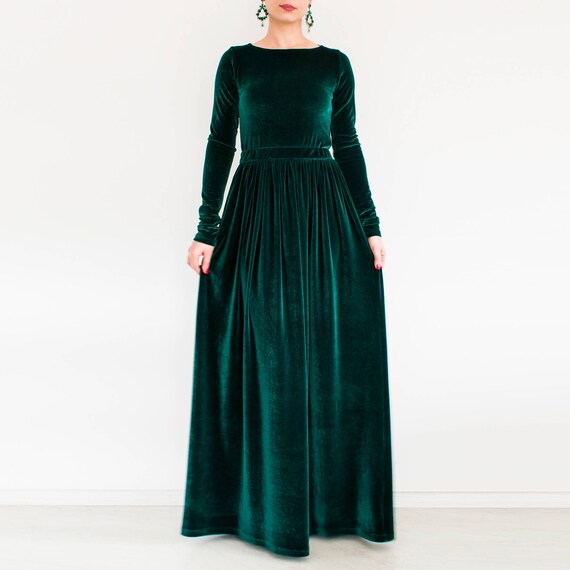 Velvet modest dress Clearance