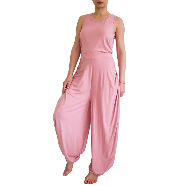 Loose Pink Jumpsuit Women Plus Size Baggy Jumpsuit Drop Etsy