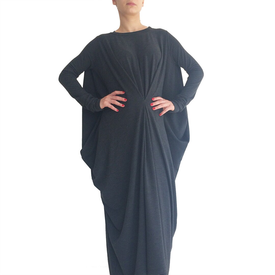 Black Long Woman Plus Size Dress, Party Dress, Casual Dress, Kaftan Dress