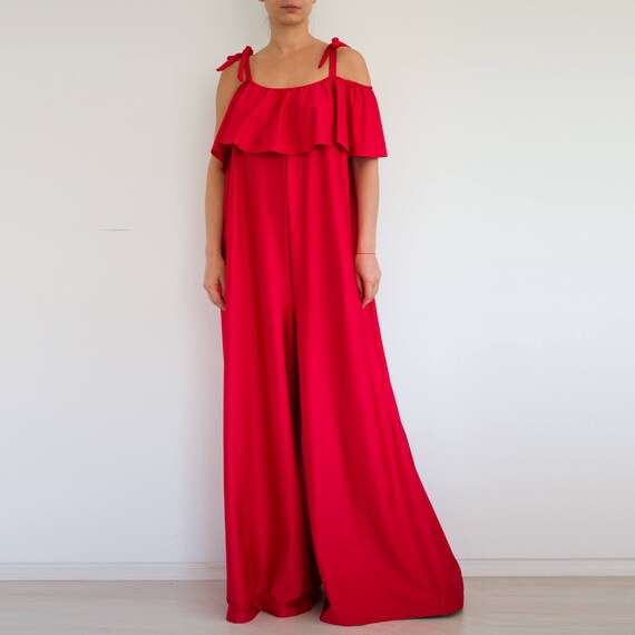 plus size red jumpsuits for evening