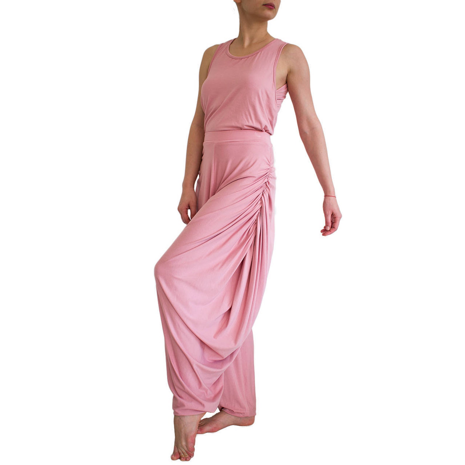 Loose Pink Jumpsuit Women Plus Size Baggy Jumpsuit Drop Etsy