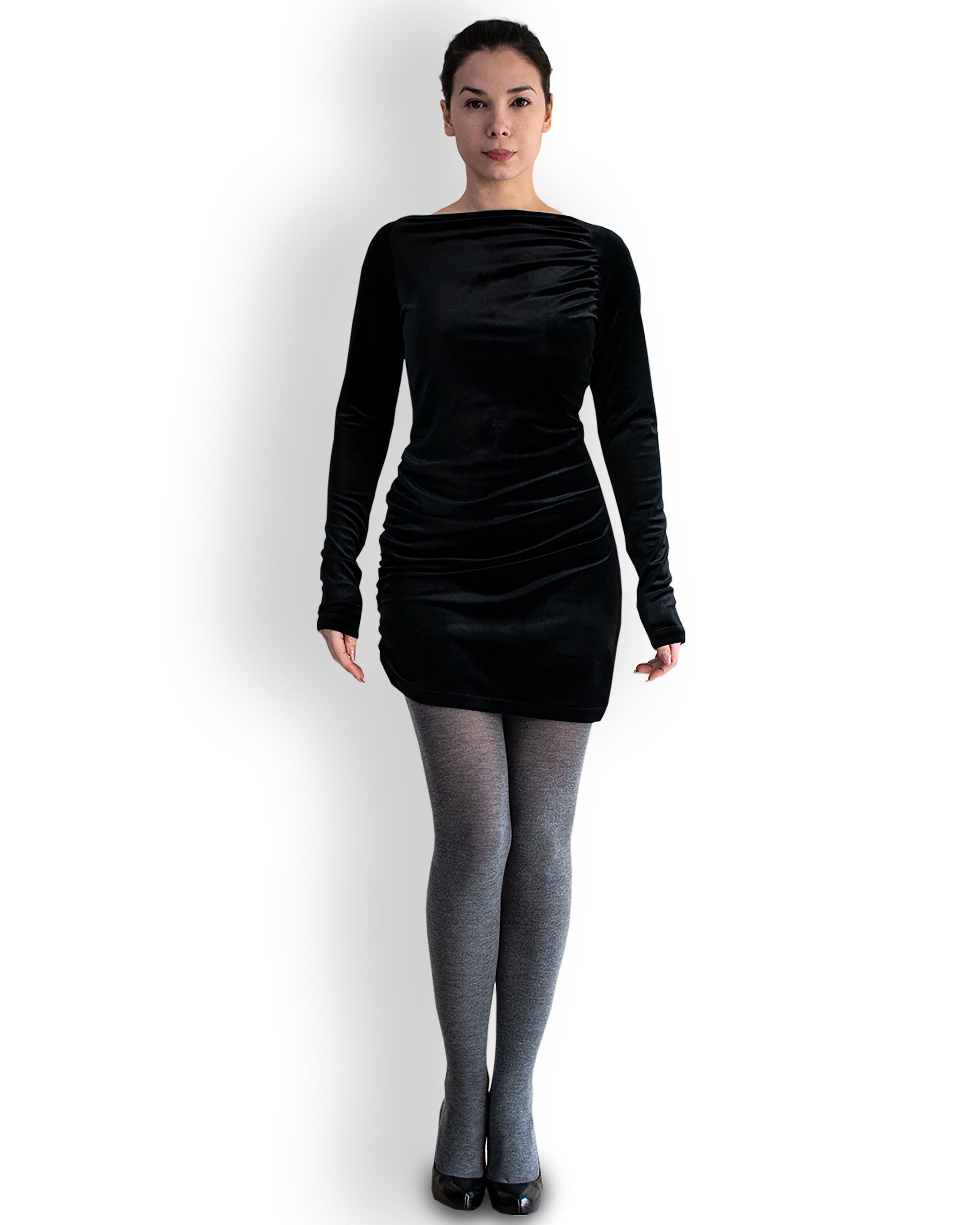 Black Dress PARTY Mini Velvet Dress 