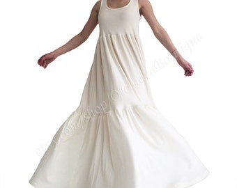 SALE Boho maxi dress/ beach wedding dress, flowy maxi dress/ women long dress/ organic cotton/ summer caftan/ maternity GREENECA