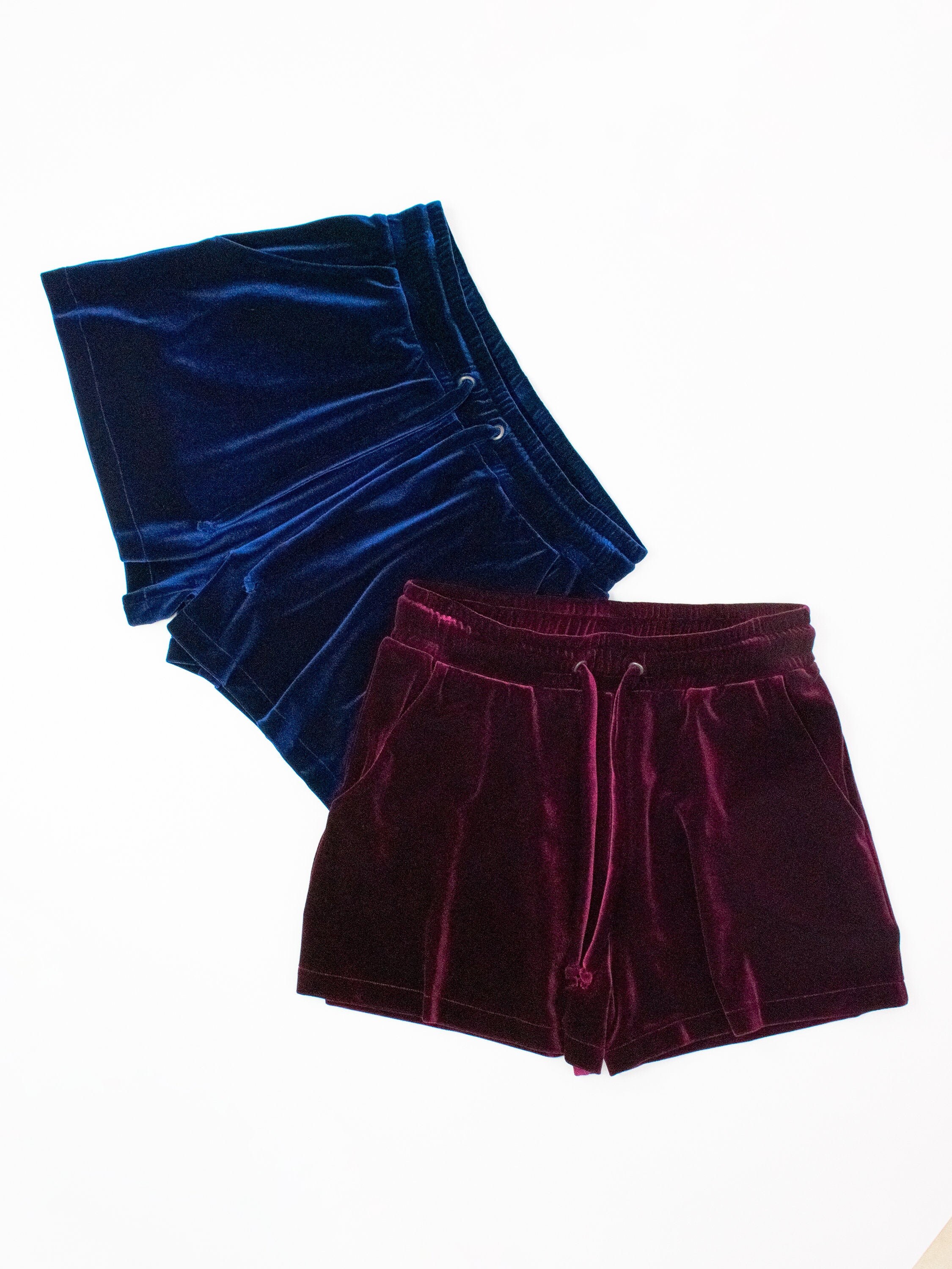 velvet shorts womens