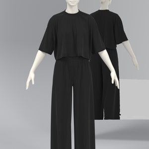 Ensemble assorti décontracté, ensemble Loungewear pour femmes, ensemble assorti en jersey doux et confortable, haut de printemps et ensemble de rayonne de pantalon NICOLA image 4