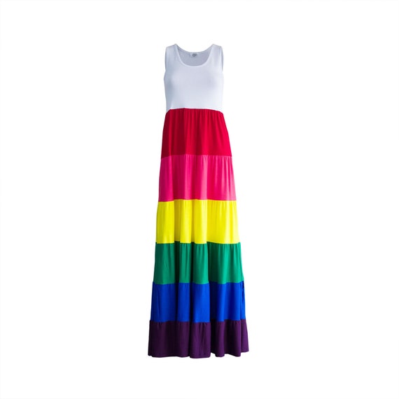 rainbow plus size maxi dresses