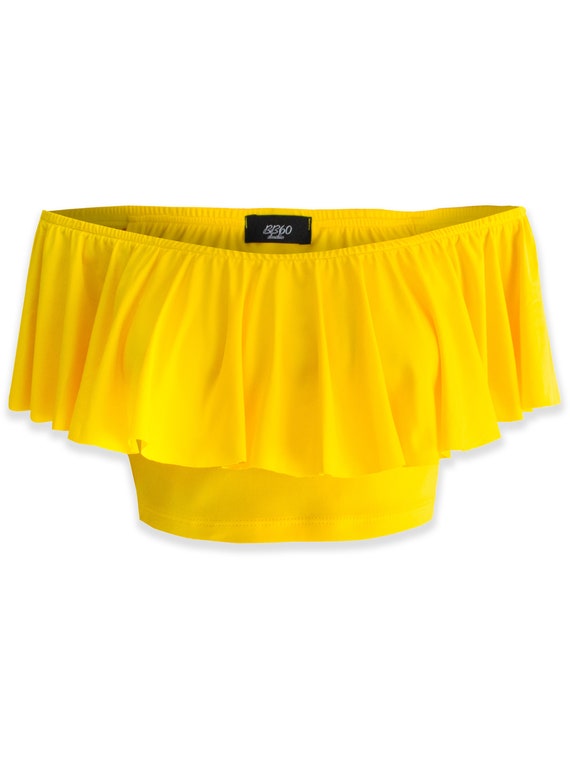 yellow ruffle crop top