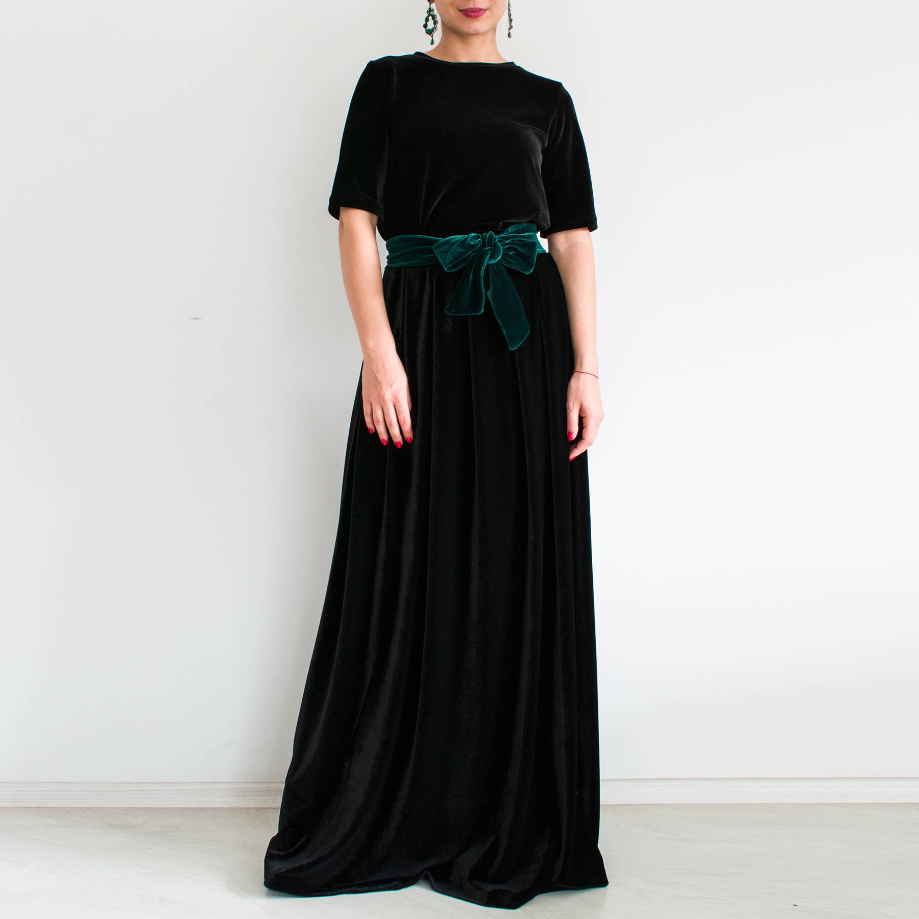 enof velvet long skirt M size - sanatkaravani.com