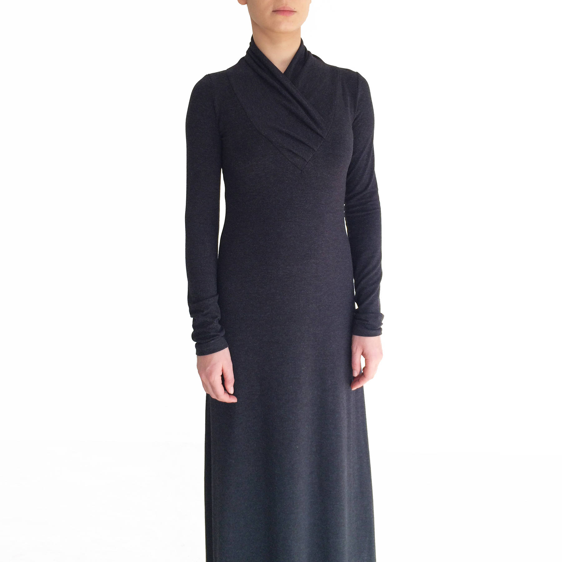 Black maxi dress/ Long sleeve dress/ Minimalistic maxi dress/ | Etsy