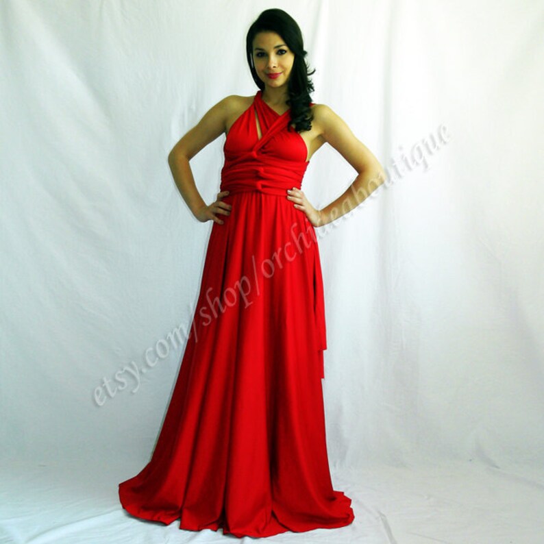 Red Bridesmaid Dress/ Infinity Dress/ Convertible Dress/ Maxi - Etsy