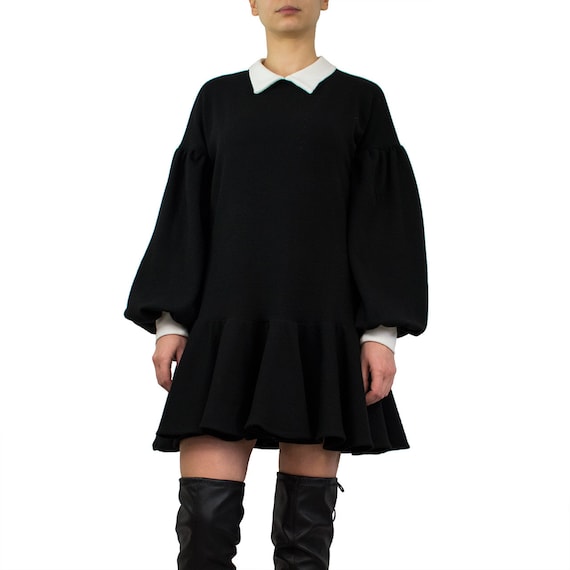 Black Sweater Dress/ Little Black Dress/ Mini Jumper | Etsy