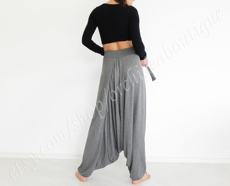 Low Crotch Black Harem Baggy Pants Plus Size Loose Bohemian Etsy