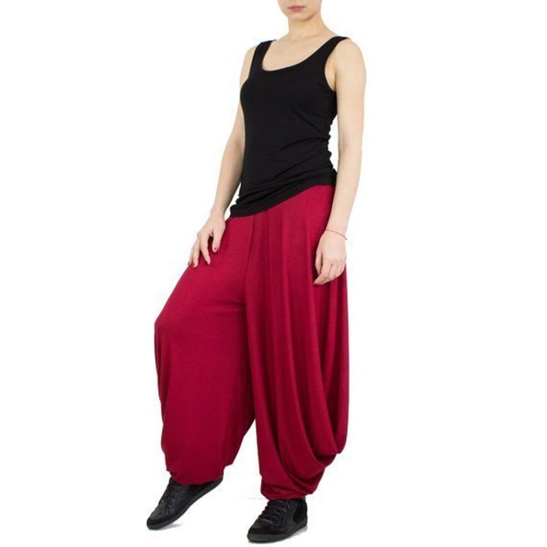 Drapé Pantalon à jambe large pantalon harem décontracté ample plus taille boho chic best-seller pantalon femme tendance articles jersey xl, xxl, xxxl CONFORT image 9