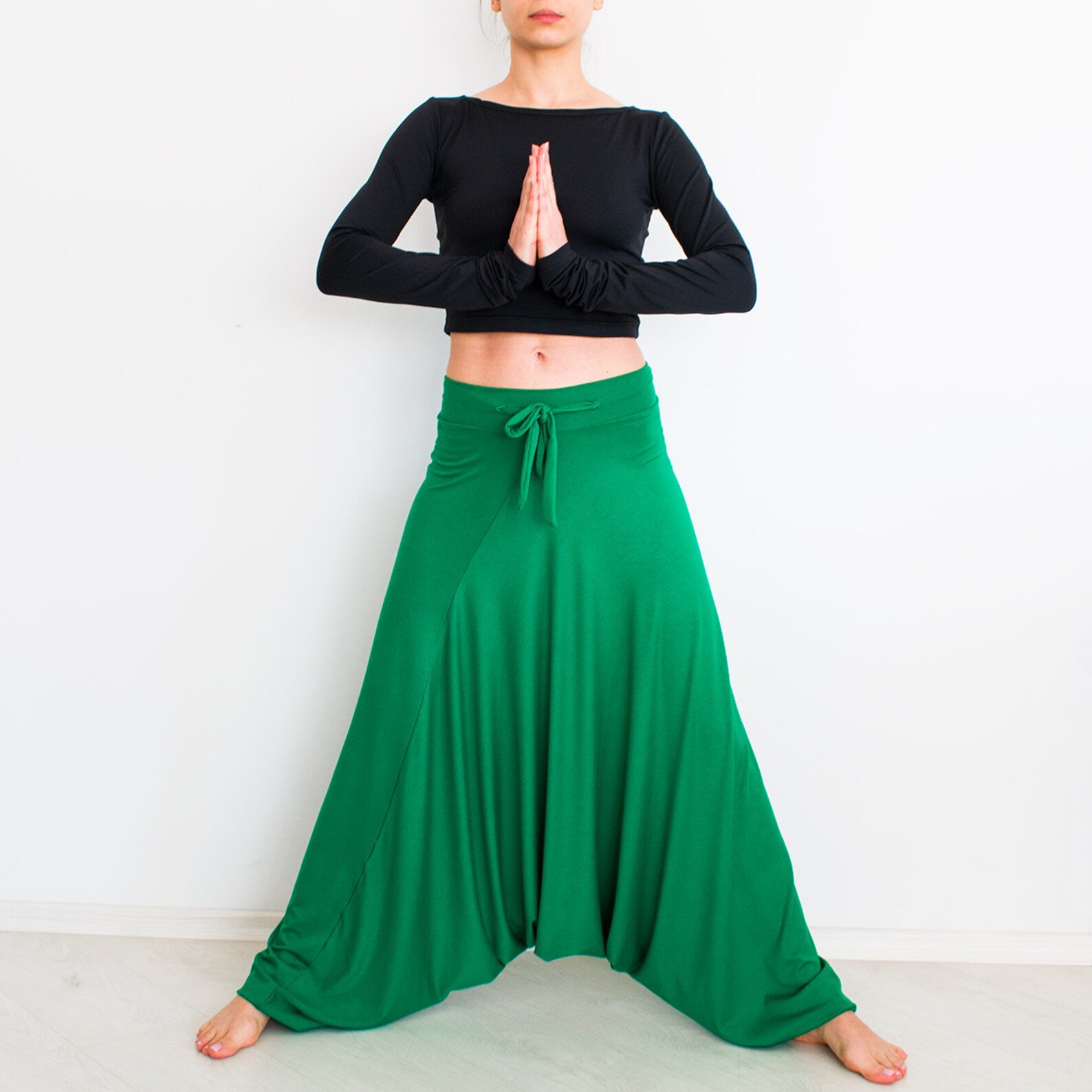 Aladdin Pants/ Loose Yoga Pants/ Green Boho Pants/ Drop Crotch Etsy