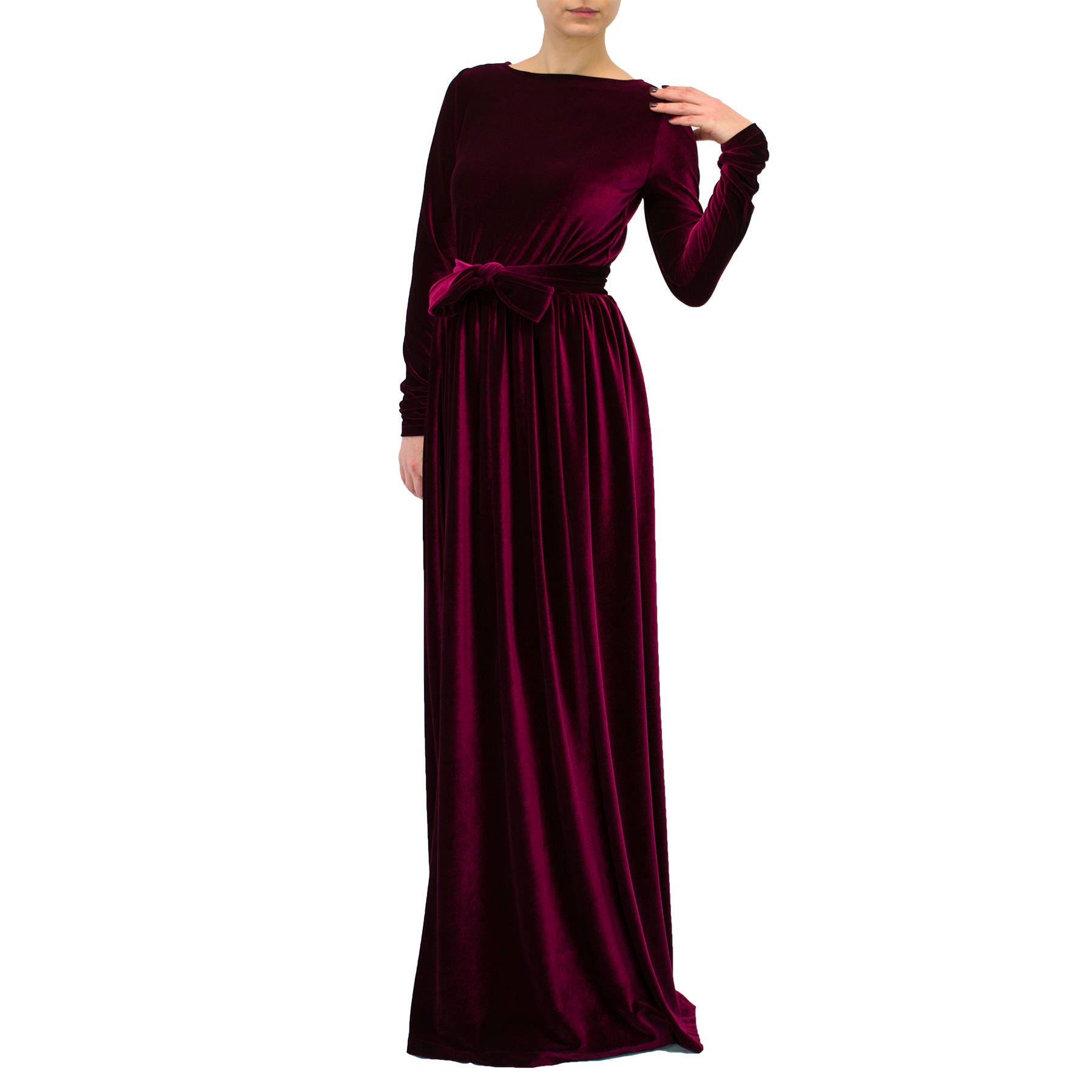 Red Velvet Dress Victorian Steampunk Dress Burgundy Maxi | Etsy