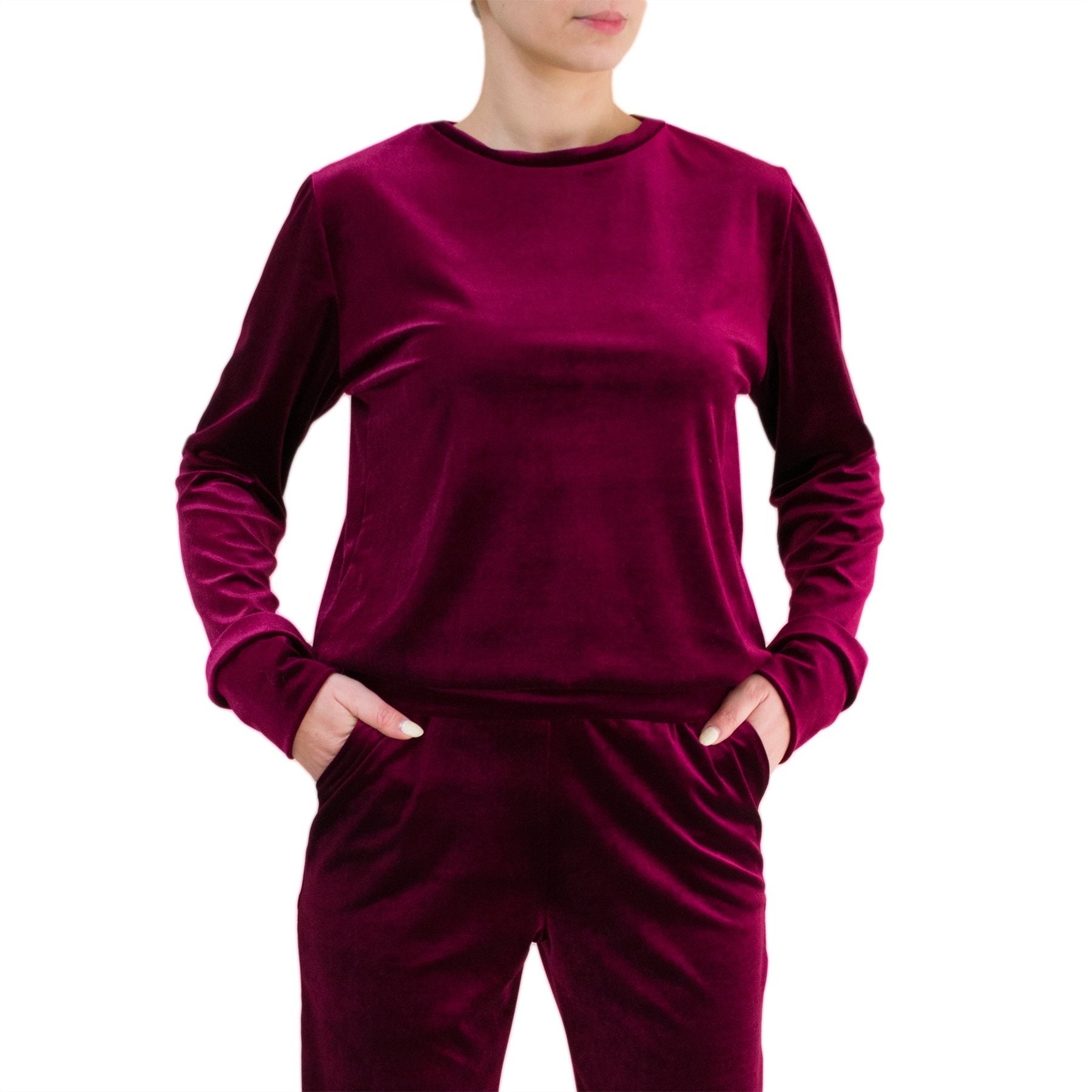 Velvet sweater clearance