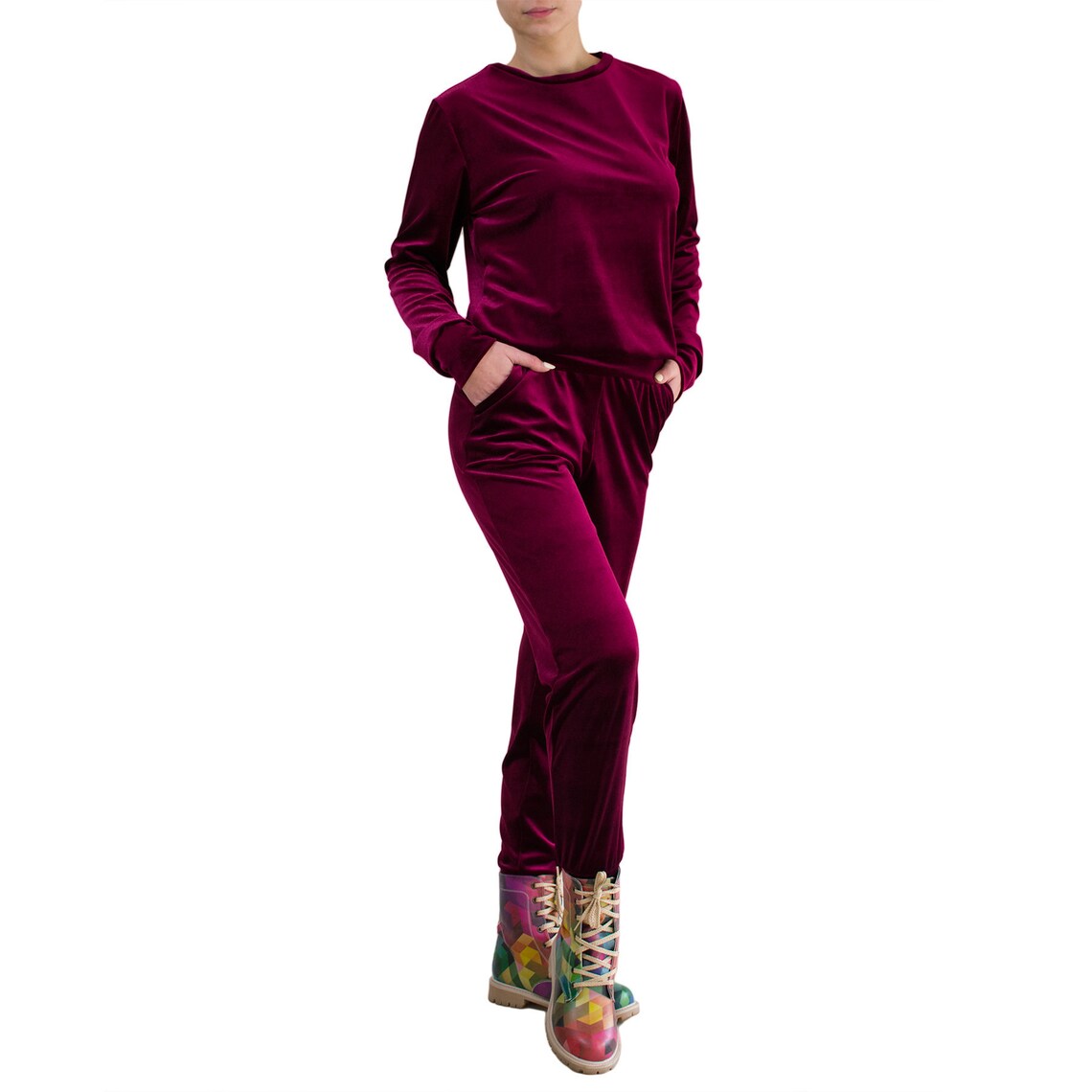 Velour Tracksuit Velvet Tracksuit Women Velvet Sweatsuit Etsy