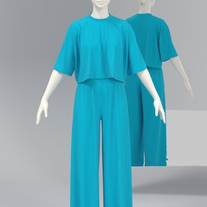 Ensemble assorti décontracté, ensemble Loungewear pour femmes, ensemble assorti en jersey doux et confortable, haut de printemps et ensemble de rayonne de pantalon NICOLA image 3